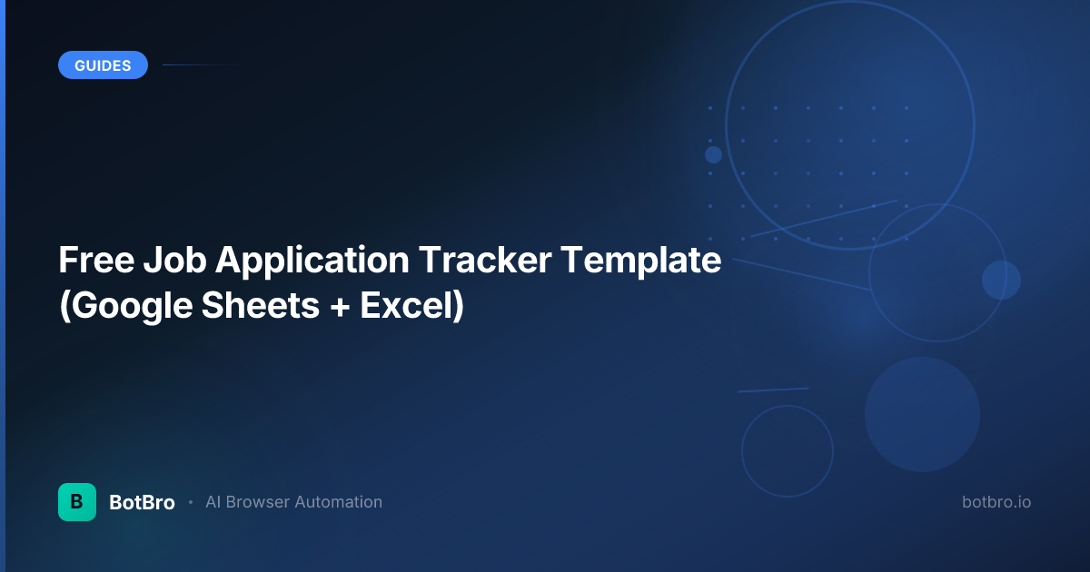 Free Job Application Tracker Template (Google Sheets + Excel)