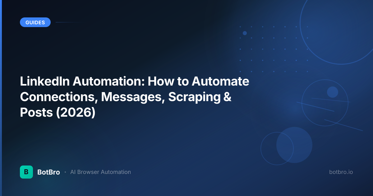 LinkedIn Automation: How to Automate Connections, Messages, Scraping & Posts (2026)